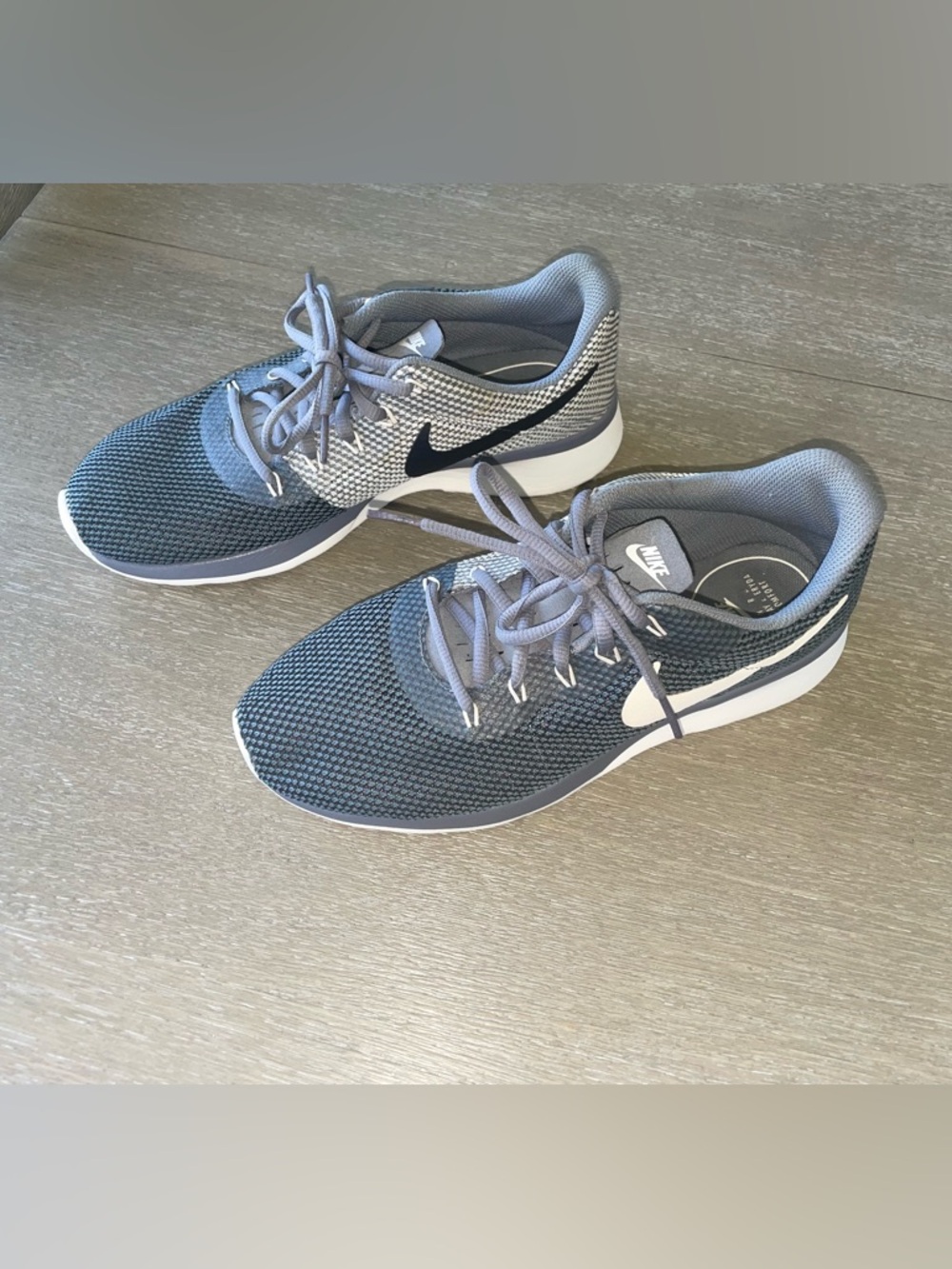 Nike Gray, White and Black Mesh Athletic Sneakers